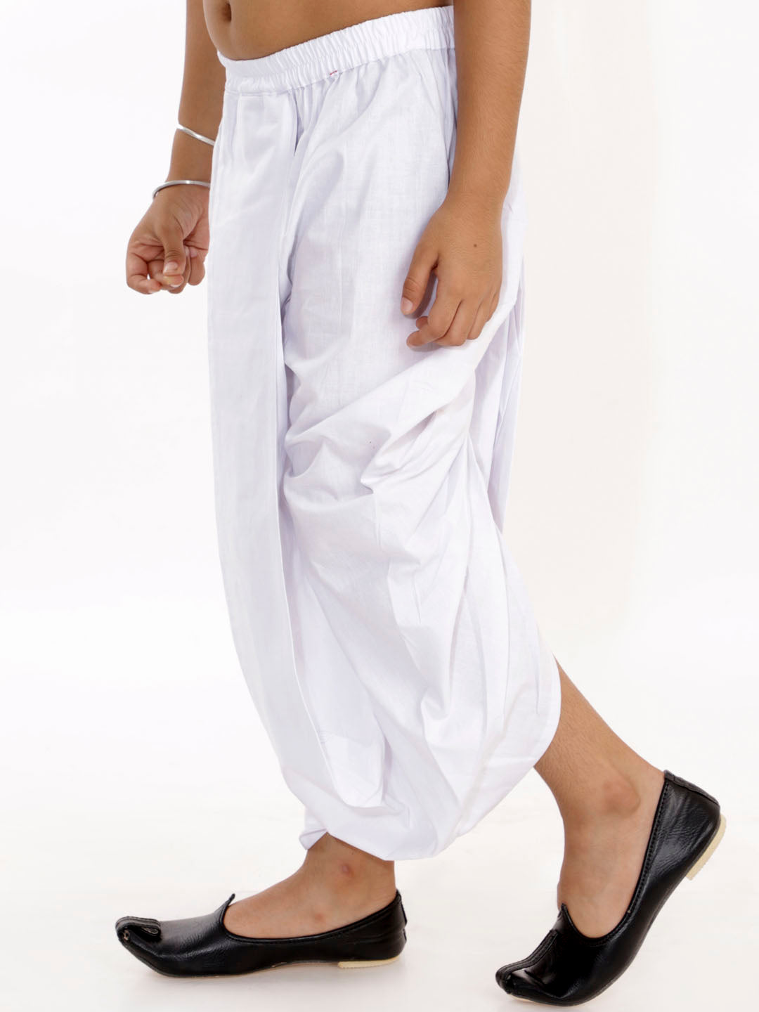 Solid Color Dupion Silk Dhoti Pant in White : MDW1079